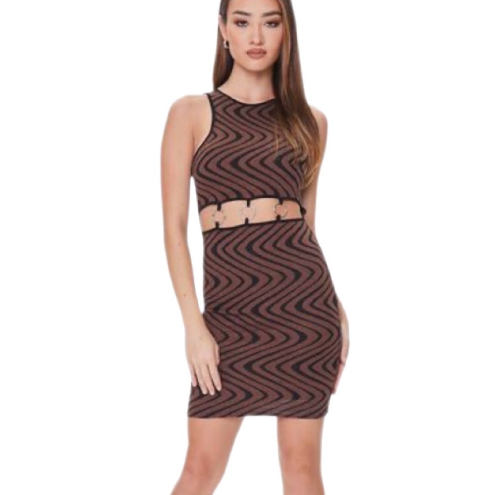 Forever Twenty One Geo Print O-Ring Dress